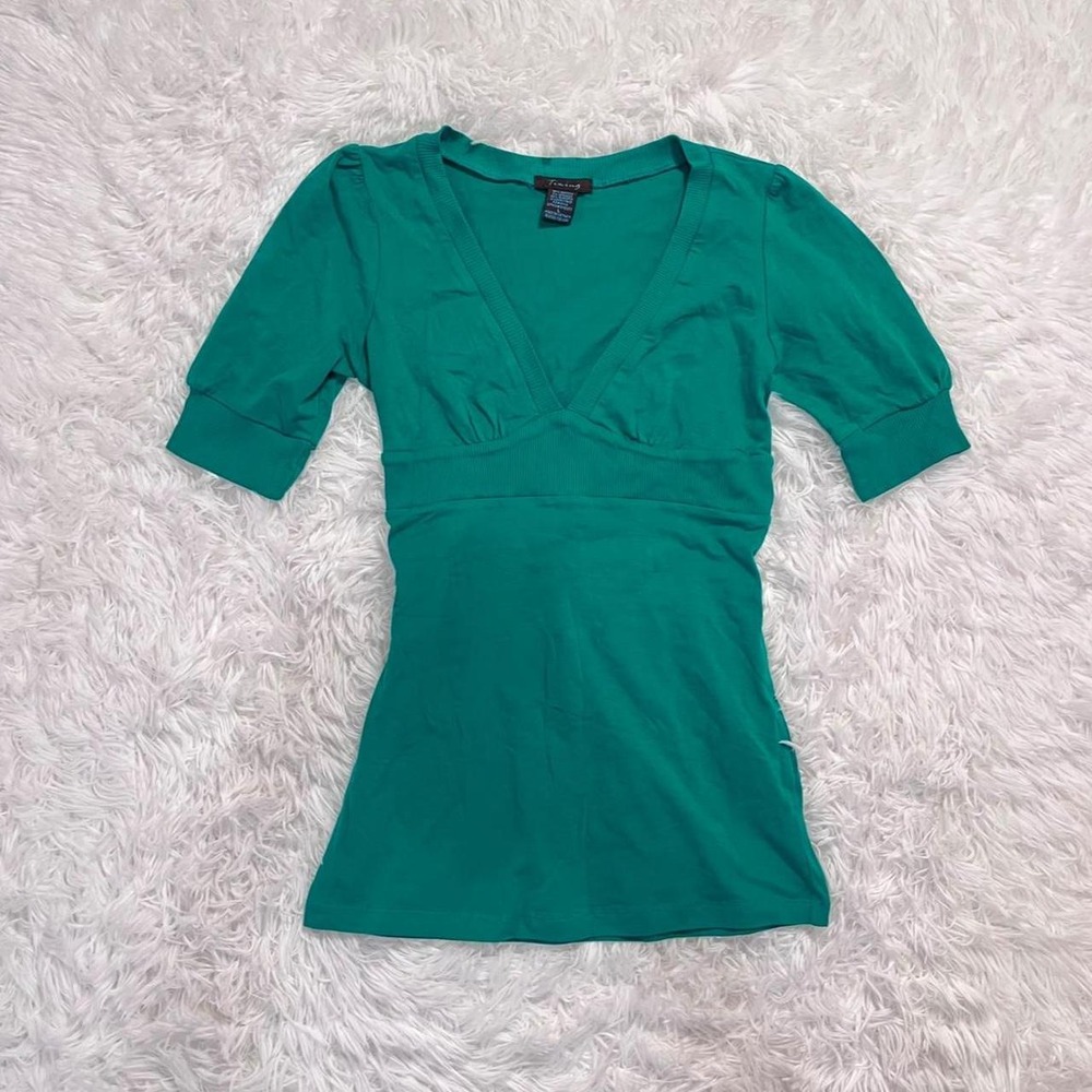y2k emerald green knit baby doll sweater top large